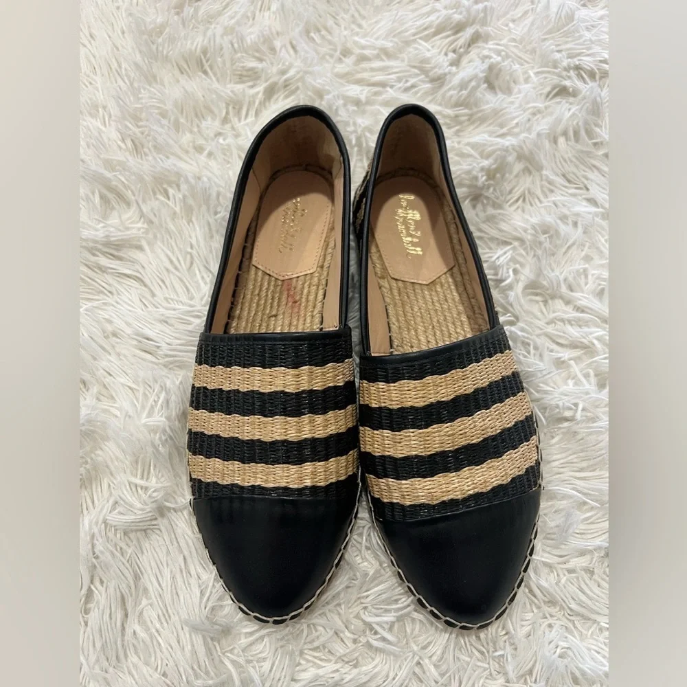 Loeffler Randall Straw Striped Espadrilles - Size 7.5